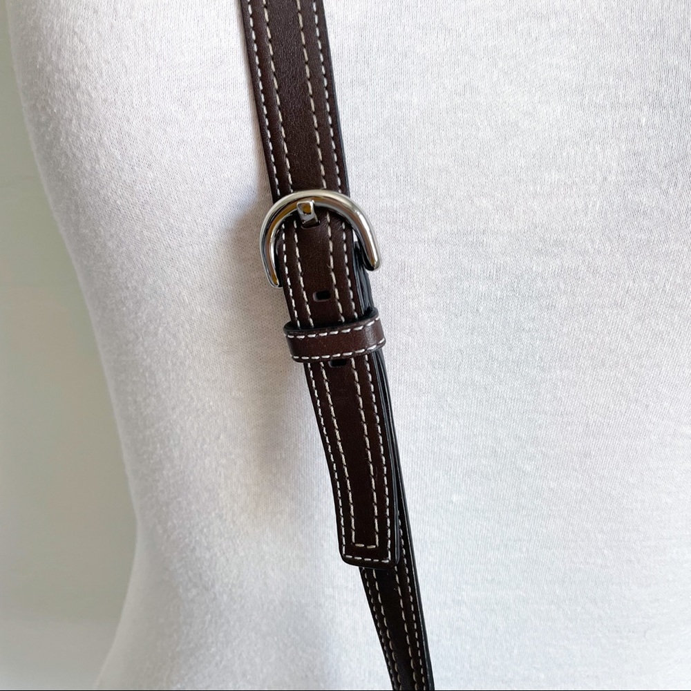 SOLD Coach Brown Leather Crossbody Tassel Zip Purse - Picture 7 of 9